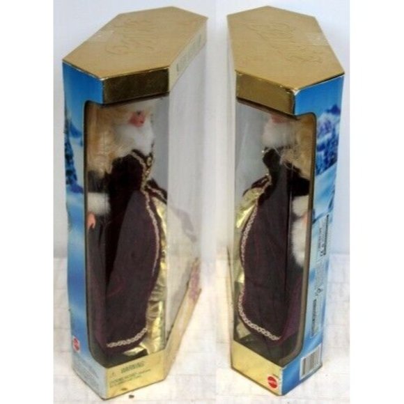 VTG 1996 Mattel Happy Holidays Barbie Doll Special Edition Fur Velvet Gown - Picture 2 of 9